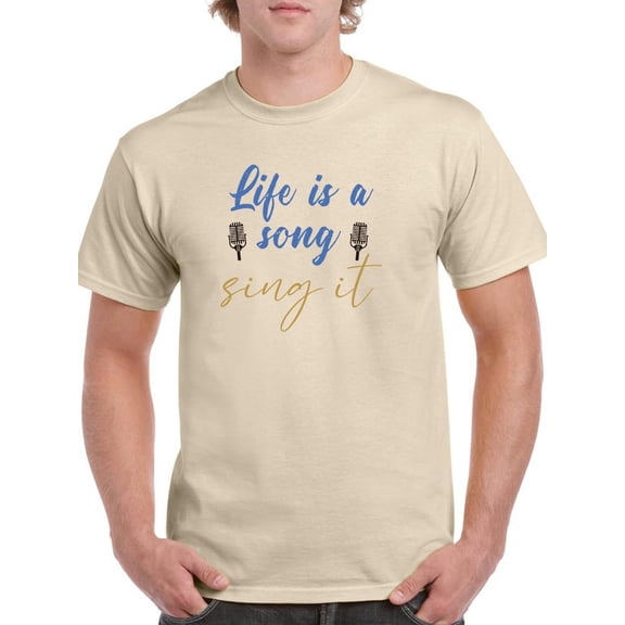 Life Is A Song Quote Text T-Shirt Men -Smartprints Designs, Male 4X-Large