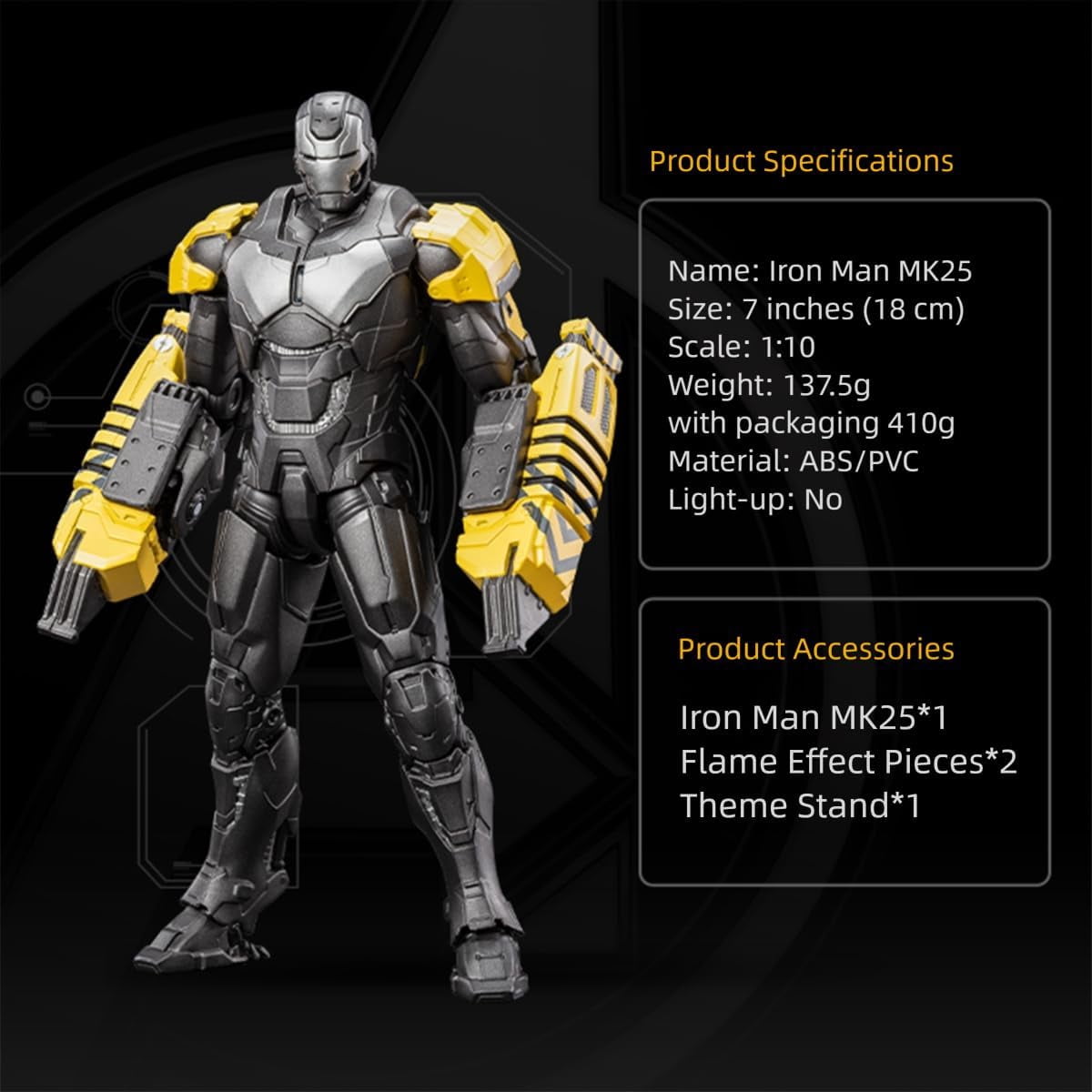 ZD Toys 1/10 Scale Iron Man MK25 Striker Collector Action Figure
