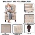 thumbnail image 6 of IPKIG Massage Recliner Chair, Single Sofa with 6-Point Vibration, Heat Function, Wingback Design, Side Pockets, and Adjustable Positions (Beige), 6 of 8