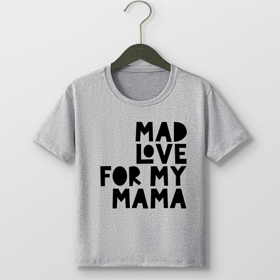 hengsof Girls Mother's Day Cute Printed Short Sleeve T-Shirt, Holiday Graphic Casual Crew Neck Top, Soft Cotton Shirt Ages 2-10