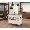 thumbnail image 1 of ACME Ottawa Kitchen Cart in Stainless Steel & White, 1 of 2