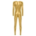 thumbnail image 4 of YONGHS Women's Shiny Holographic Unitard Costume Suits Bodysuits Catsuits Gold XL, 4 of 7