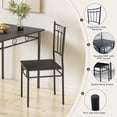thumbnail image 5 of Dining Table Set for 4, 5-Piece Kitchen Table and Chairs, Rectangular Dining Room Table Set with 4 Chairs, Space-Saving Kitchen Table Set for Small Space,Dinette,Apartment,Black, 5 of 18