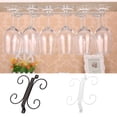 thumbnail image 3 of Billuyoard Soporte para copa de vino, elegante reemplazo de Color sólido, 4 ganchos, montaje con tornillo, soporte para estante de cocina Organizadores de utensilios de cocina Negro, 3 of 6