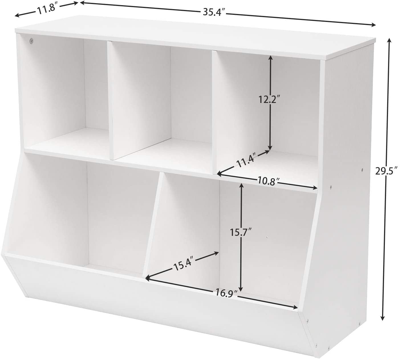 HOOBRO Kids Bookshelf Bookcase Footboard Children's Toy Storage Cabinet Playroom Hallway WT32CW01