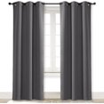 thumbnail image 2 of Cortina gris opaca, panel de cortina opaca de microfibra de 3 pasadas, reducción de ruido, aislamiento térmico, cortina de ventana con ojal (panel individual, 42 x 84 pulgadas, gris), 2 of 5