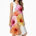 thumbnail image 2 of Beautiful Hibiscus Flower Cascade Casual Sleeveless Loose Sundress Dress For Women Summer Dress Daily Woman, 2 of 4