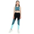 thumbnail image 3 of Aislor Kids Girls Two Piece Athletic Outfit Sports Bra Crop Top with Yoga Leggings Gymnastics Dance Set Size 4-16 A Blue 10, 3 of 7