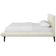 thumbnail image 4 of Contemporary Modern Urban Designer Bedroom Queen Size Platform Bed Frame, Fabric, Ivory White, 4 of 6