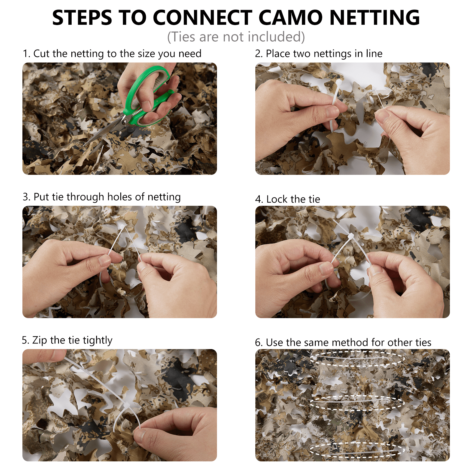 BASSDASH Camo Netting Camouflage Mesh Water Resistant for Hunting Blind Party Decoration Sunshade Shooting Tree Stand Cover