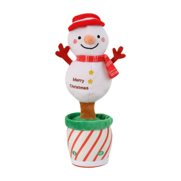 Juguete navideño bailable,Muñeco de nieve eléctrico que baila y baila en Navidad,Juguete eléctrico navideño con luces y música para bailar,Muñeco de nieve de peluche que y