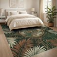 thumbnail image 3 of ODIKA 8'x10' Washable Area Rug Aesthetic With Vintage Palm Frond Medallion Snake Tropical Jungle Playful for King Size Bedroom Under Bed, Master Suite, Non-Shedding, Easy Care, 3 of 7