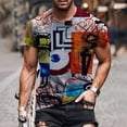 thumbnail image 1 of Aqestyerly T-Shirt Décontracté d'Été pour Hommes à Manches Courtes Imprimé 3D Col Rond, 1 of 3