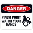 thumbnail image 1 of Pinch Point Watch Your Hands Sign, OSHA Danger Sign, 24x30 Aluminum, 1 of 1
