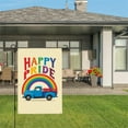thumbnail image 3 of AMHNF Happy Pride Rainbow Truck Linen Garden Flag 12x18 inch, LGBTQ Pride Month Yard Flag for Spring Summer Home Outdoor Garden Decoration, 3 of 5