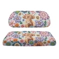 thumbnail image 2 of Pzuqiu Floral Highland Cow Golf Cart Seat Cover Set - Soft Stretchable Polyester, All-Weather Protection, Easy Install for EZGO, Club Car & Yamaha, 2 of 9