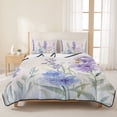 thumbnail image 3 of Twin XL Quilt Set 68''x98'', Lavender Spring Lightweight Summer Bedspread Coverlet Set with 2 Pillow Shams, Farmhouse Pastoral Pastel Flowers Breathable All Season Quilt Bedding for Dorm/Guest Room, 3 of 9