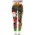 thumbnail image 5 of Yeaiivve Women's Workout Leggings Christmas Printed Yoga Pants Comfy High Waisted Skinny Pant Winter Holiday Party Legging Green L, 5 of 8