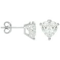 thumbnail image 3 of SuperJeweler 2 Carat Heart Shape Moissanite Stud Earrings in 14 Karat White Gold for Women, 3 of 6