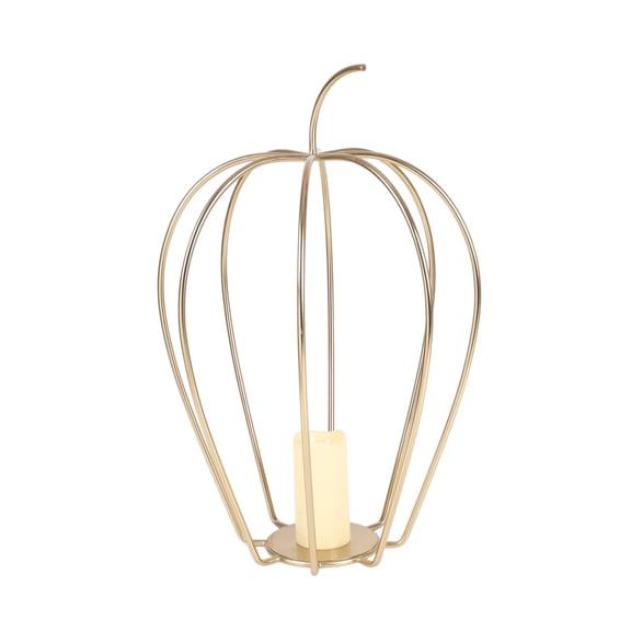 Gold Metal Pumpkin Lantern Halloween Decoration, 26"H, by Way To Celebrate