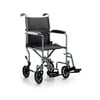 19" Transport Wheelchair, Silver Vein Frame, Steel, Padded Black Fixed Arms, 8 Inch Wheels