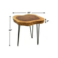 thumbnail image 3 of Mountain Woods Live Edge Stool/Side Table Made With Hand Selected Organic Acacia Wood, Modern Grey Finished 20”X20”X20”, 3 of 5