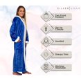 thumbnail image 4 of Silver Lilly Womens Zippered Sherpa Trim Fleece Robe with Hood - Warm Plush Luxury Bathrobe (Blue, XX-Large), 4 of 6