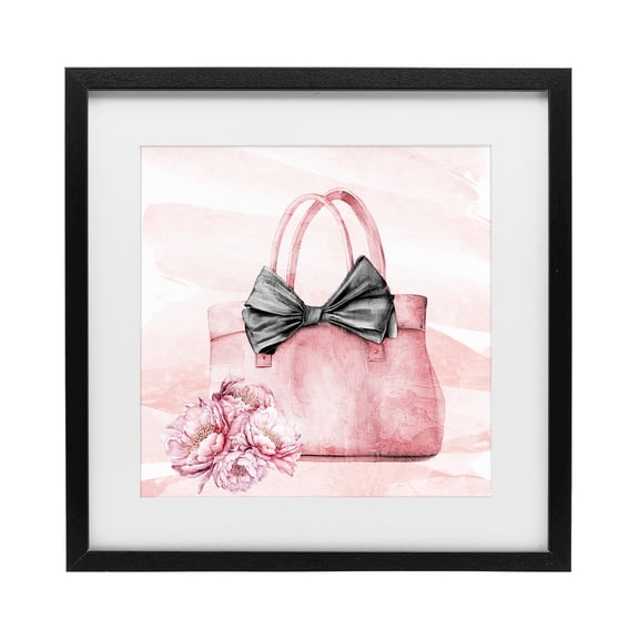 Stupell Industries Blush Glam Time Bag Black Framed Print Under Glass, design by Kim Allen