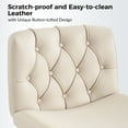 thumbnail image 4 of Modern Home Office Chair Adjustable  Armless Swivel Leather Desk Task Chair for Makeup Vanity Tan, 4 of 9