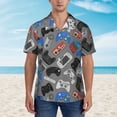 thumbnail image 2 of Fuzoiu Video Game Print Hawaiian Shirt for Men, Summer Beach Casual Short Sleeve Button Down Shirts, Men’s Beach Summer Shirts with Pocket,Medium, 2 of 7