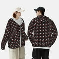 thumbnail image 4 of Daiia Veste à Capuche Protection Solaire UPF 50+ à Pois Rouges et Blancs pour Femmes Hommes avec Poche Randonnée Extérieur-3TG, 4 of 7