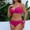 Hot Pink, variant on Tuosodrolic Bikini Set for Women Swimsuits 2 Piece Bathing Suits V Neck Push Up Swim Tops and Drawstring Thongs Swimwear Traje de Baño para Mujer Bañadores Beach Wear