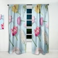 thumbnail image 2 of Designart 'Blooming Flowers On Blue' Floral Curtain Panel, 2 of 5