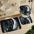 thumbnail image 5 of Cute Cat Shower Curtain Set, 4-Piece Bathroom Decor Set with 72" x 72" Shower Curtain, Toilet Cover Mat, U-Shaped Mat, Non-Slip Floor Mat, 5 of 7