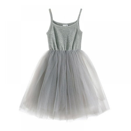 

Esho Toddler Girls Sleeveless Tutu Dress Little Girls Party Princess Dresses Layered Tulle Sundress 9M-8T