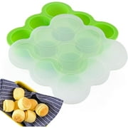 JIAYUE Baby Food Freezer Tray with on Lid, 9Portions x 2.5oz - BPA Free Silicone Freezer Tray with On Lid for Milk Storage,Homemade Baby Food,Vegetable & Fruit Purees - Green(For 6Months+)