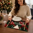 thumbnail image 3 of Rourlinge Christmas Plaid Placemats Heat Resistant Merry Christmas Printed Table Mats Washable Holiday Dining Room Table Decorations for Party Table Setting Supplies, 3 of 6