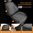 thumbnail image 5 of Car Seat Covers Fit for Nissan Versa 2009-2026 Non-Slip Leather Car Seat Protector Compatible Airbag Gray,Front Set(2 Seats), 5 of 7
