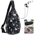 thumbnail image 2 of HAWEE Crossbody Backpack for Women Outdoor Beach Bag Rope Sling Water Resistant, Dreamy Flower, 2 of 7