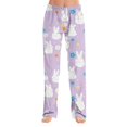 thumbnail image 3 of KHONTS Easter Egg Pajamas Pants for Women Cute Bunny Printed Elastic Waist Sleeppants Lightweight Homewear Stretchy Trousers 03-Light Purple XL, 3 of 7