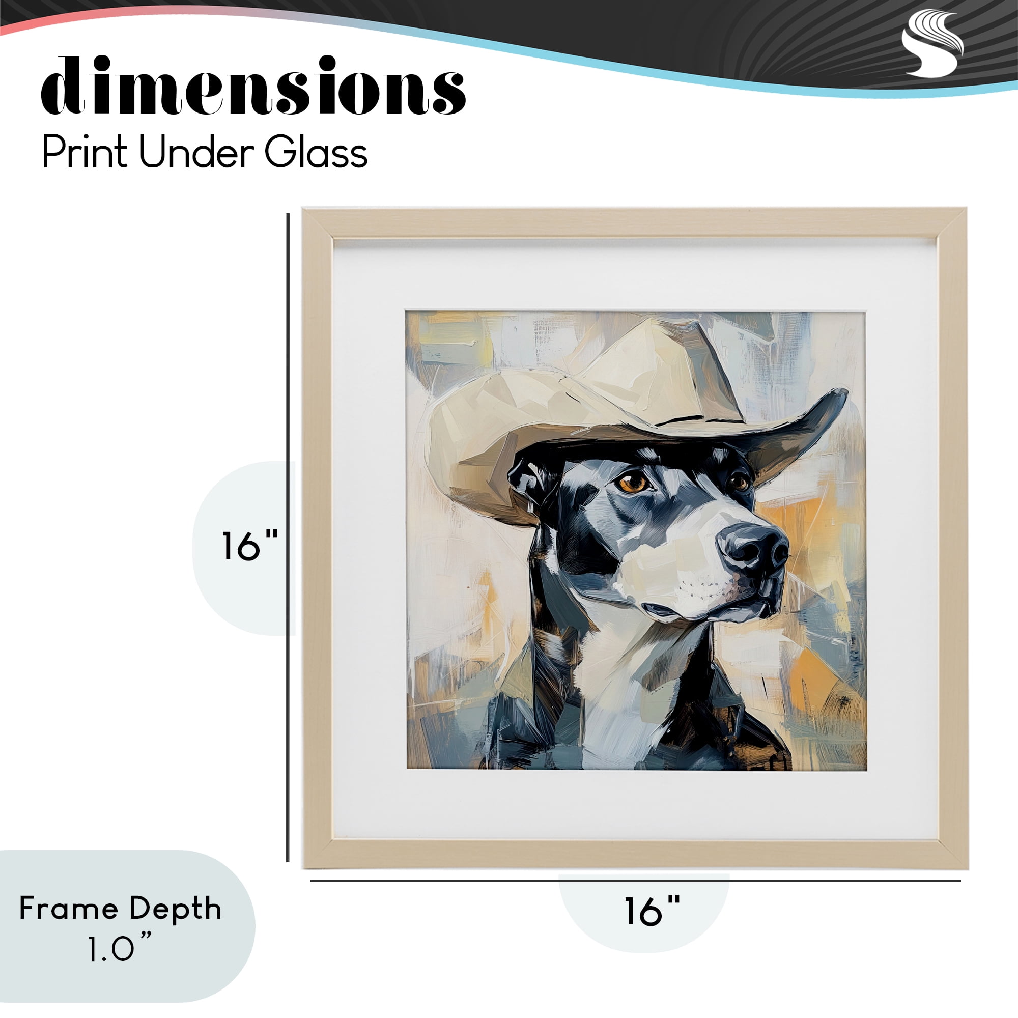 Stupell Industries Deputy Dog Cowboy Hat Birch Framed Print Under Glass, design by Tina LeCour