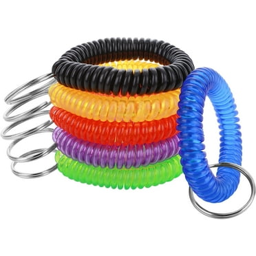 6 Color Wrist Coil Keychain Plastic Coil Wristband Stretch Spring Spiral Coil Bracelets Key Chain Wrist Key Holder for Sauna Gym Pool ID Badge and Outdoor Sports