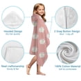 thumbnail image 7 of Pink Daisy Flower White Blooms Pattern Hooded Bath Towel，50"x30" for Ages 3 To 12 Kids, Quick Dry Lightweight Soft Microfiber Hood Beach Towel Cover Up for Kids, 7 of 7