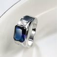 thumbnail image 5 of Blue Zirconia Band Women's 925 Silver Engagement Wedding Stylish Ring Size 6-10, 5 of 5