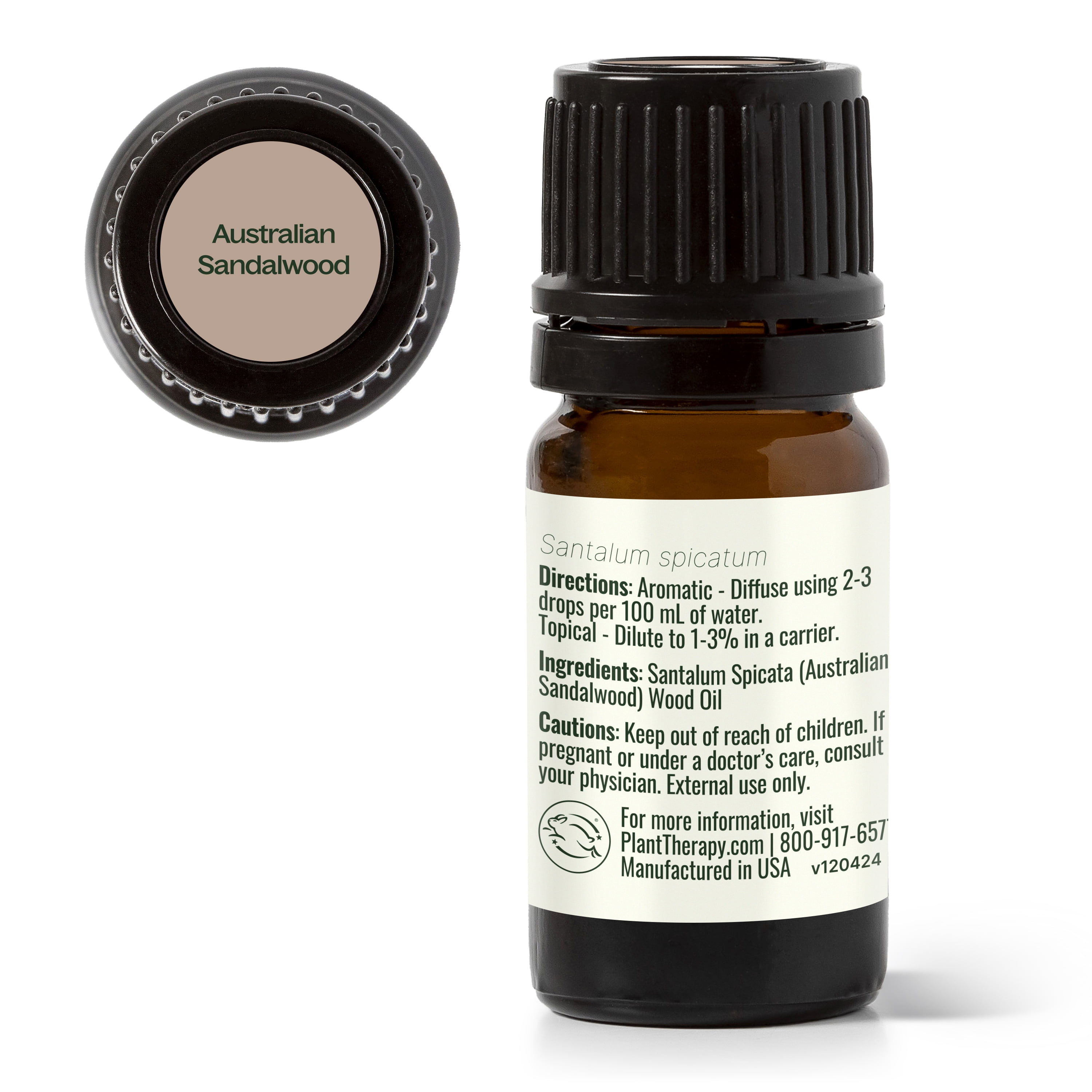Plant Therapy Australian Sandalwood Essential Oil 100% Pure, Undiluted, Natural Aromatherapy for Diffusion and Body Care 5 mL (1/6 oz)