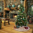 thumbnail image 4 of Falda de árbol de Navidad de arpillera, tapete para árbol de Navidad con copos de nieve blancos, falda de árbol de Navidad, adornos navideños (caqui, 75 cm), 4 of 4