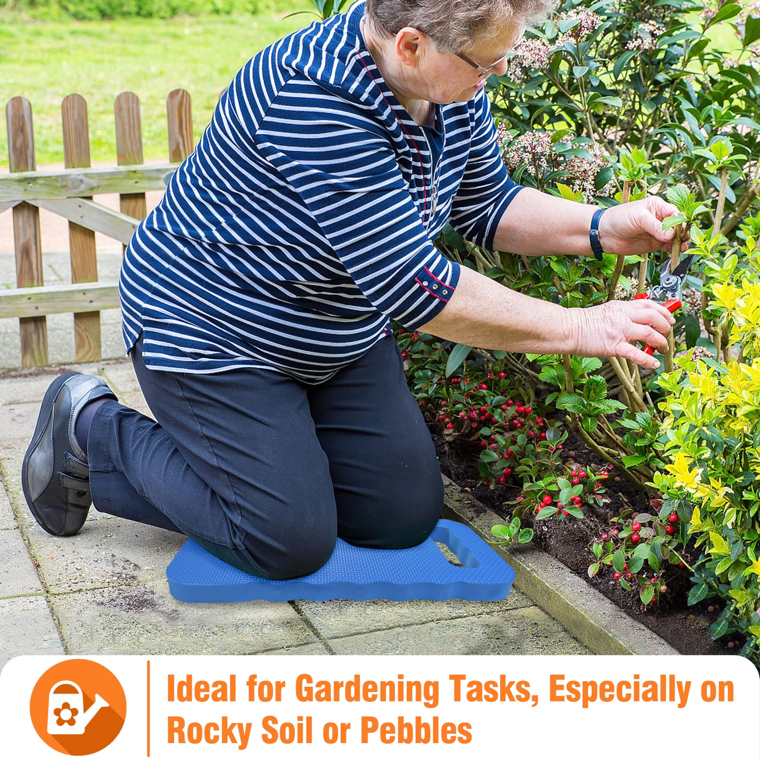 Gardzen 3 Pack Garden Kneeling Pad - for Gardening, Baby Bath, Yoga, Pilates, Exercise, 18"x11"x1", Blue