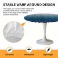 thumbnail image 2 of Elastic Fitted Round Tablecloth, Navy Blue Ombre Waterproof Stretch Table Cover for 55"-60" Tables, Contemporary Gradient Abstract Art Washable Outdoor Tablecloths for Patio, Picnic, Camping, 2 of 9