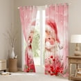 thumbnail image 3 of Manfei Cartoon Santa Claus Black Out Curtains for Girls, Watercolor Pink Curtains Pack of 2 (42x63 Each), Happy New Year Gifts Bedroom Curtains, Merry Christmas Room Decor, 3 of 6