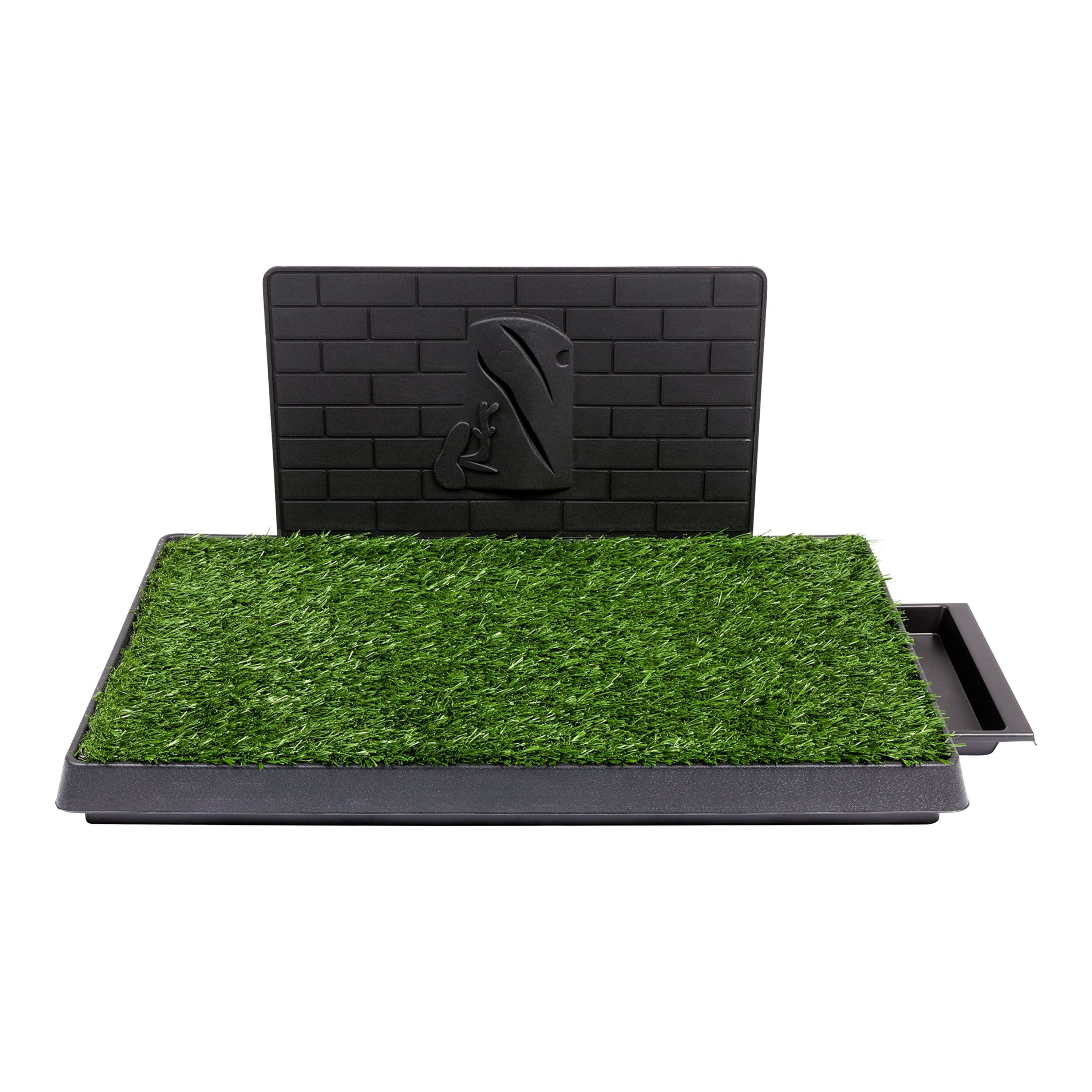 Downtown Pet Supply Grass Pad for Dogs, System w/ Drawer and Wall, 20 x